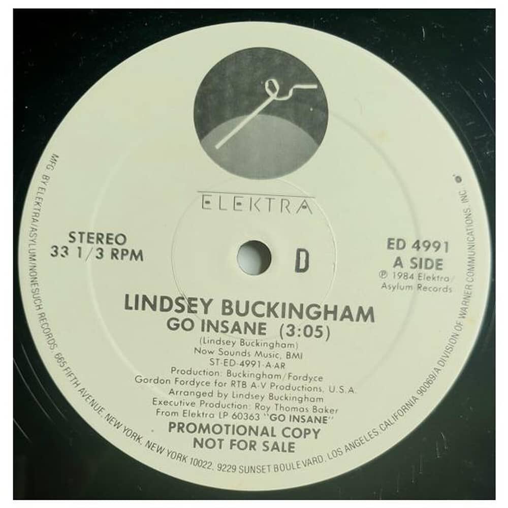Lindsey Buckingham - Go Insane (promo) | 12" Maxi Single Usado image number 1.0