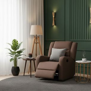 Berger Reclinable Moderno De Lino Caf&eacute; Daniels 98014br