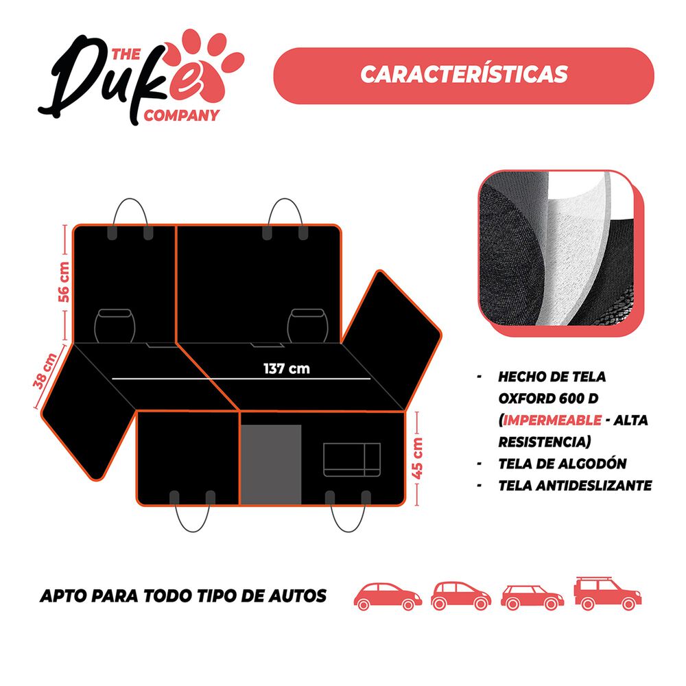 Cubre Asiento Auto Para Mascotas Funda Cobertor Duke 5 En 1 image number 3.0