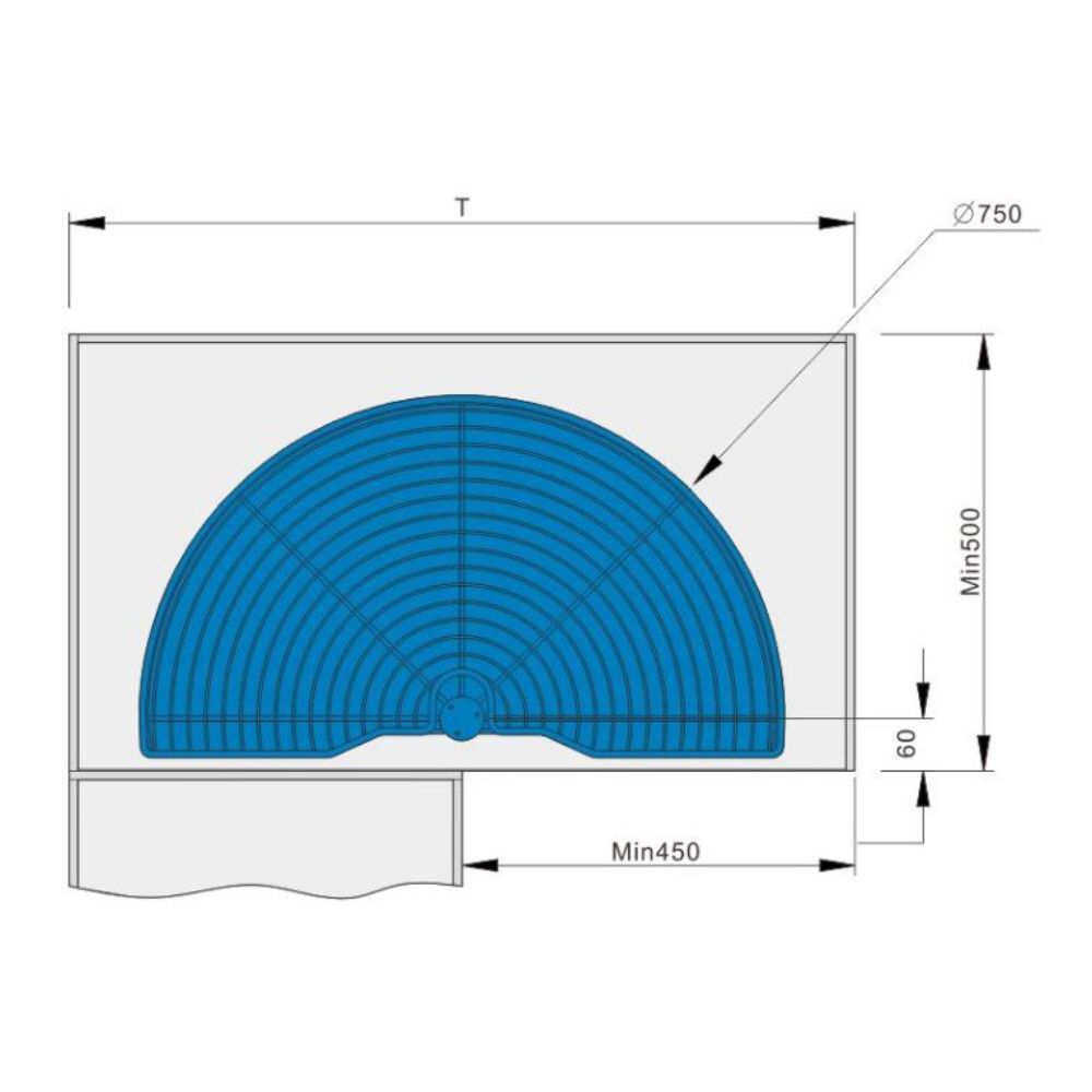 Rotonda Media Luna Puerta 450 Mm Antracita image number 2.0
