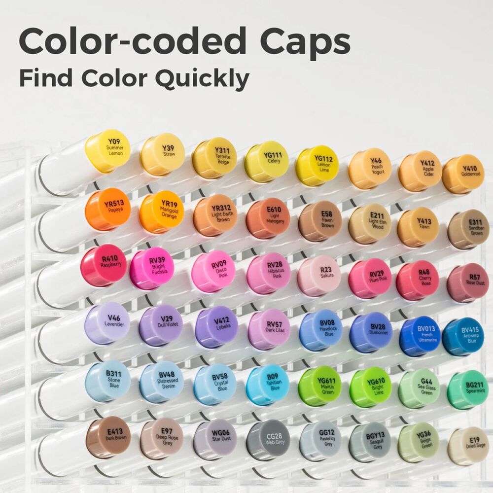 Ohuhu 48 Marcadores De Alcohol Tonos Medios Pincel & Fina image number 2.0