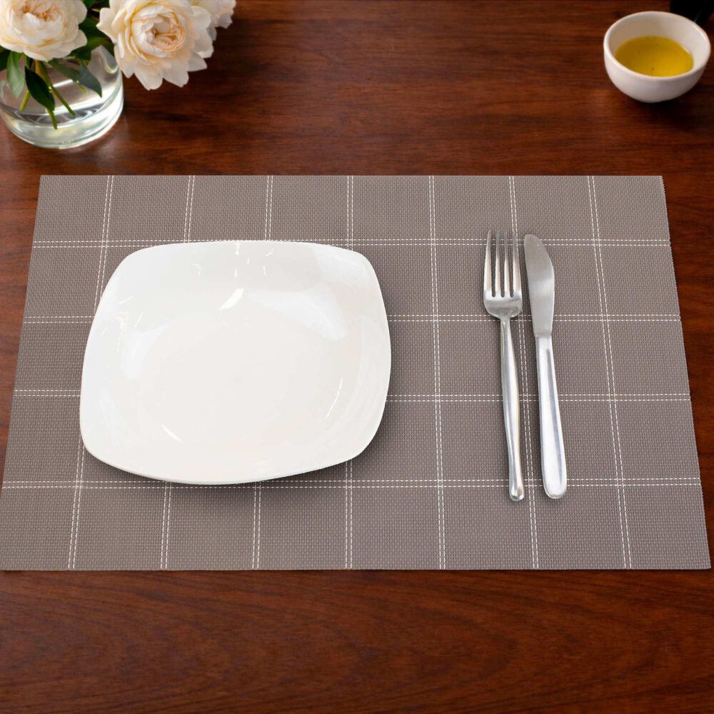 Pack 6 Individuales De Mesa Nautica Home 45x30cm Caf&eacute; A Cuadros image number 0.0