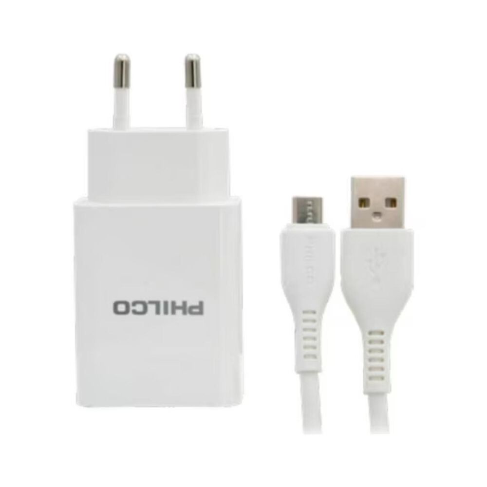 Cargador De Pared 2 Usb 2.1a Cable Micro Usb Blanco image number 1.0