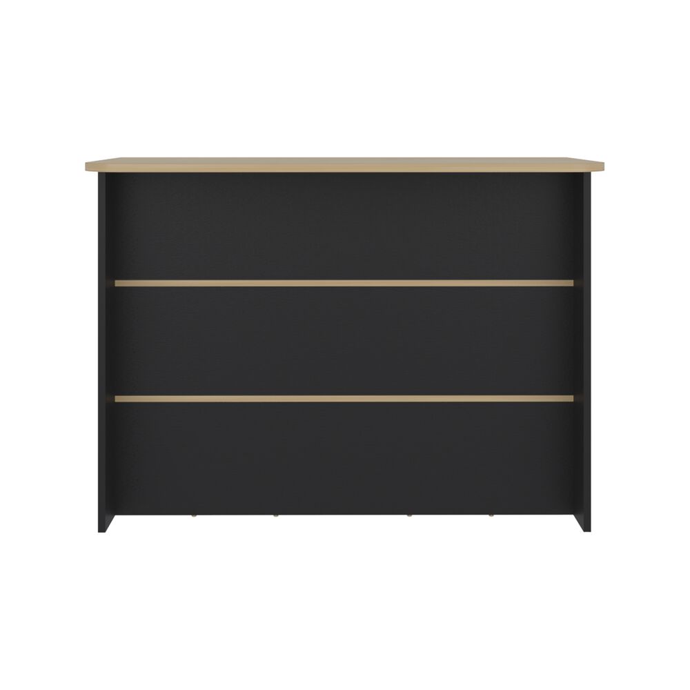 Isla De Cocina Auxiliar 90x120x60 Cm Negro Y Caf&eacute; Claro image number 3.0