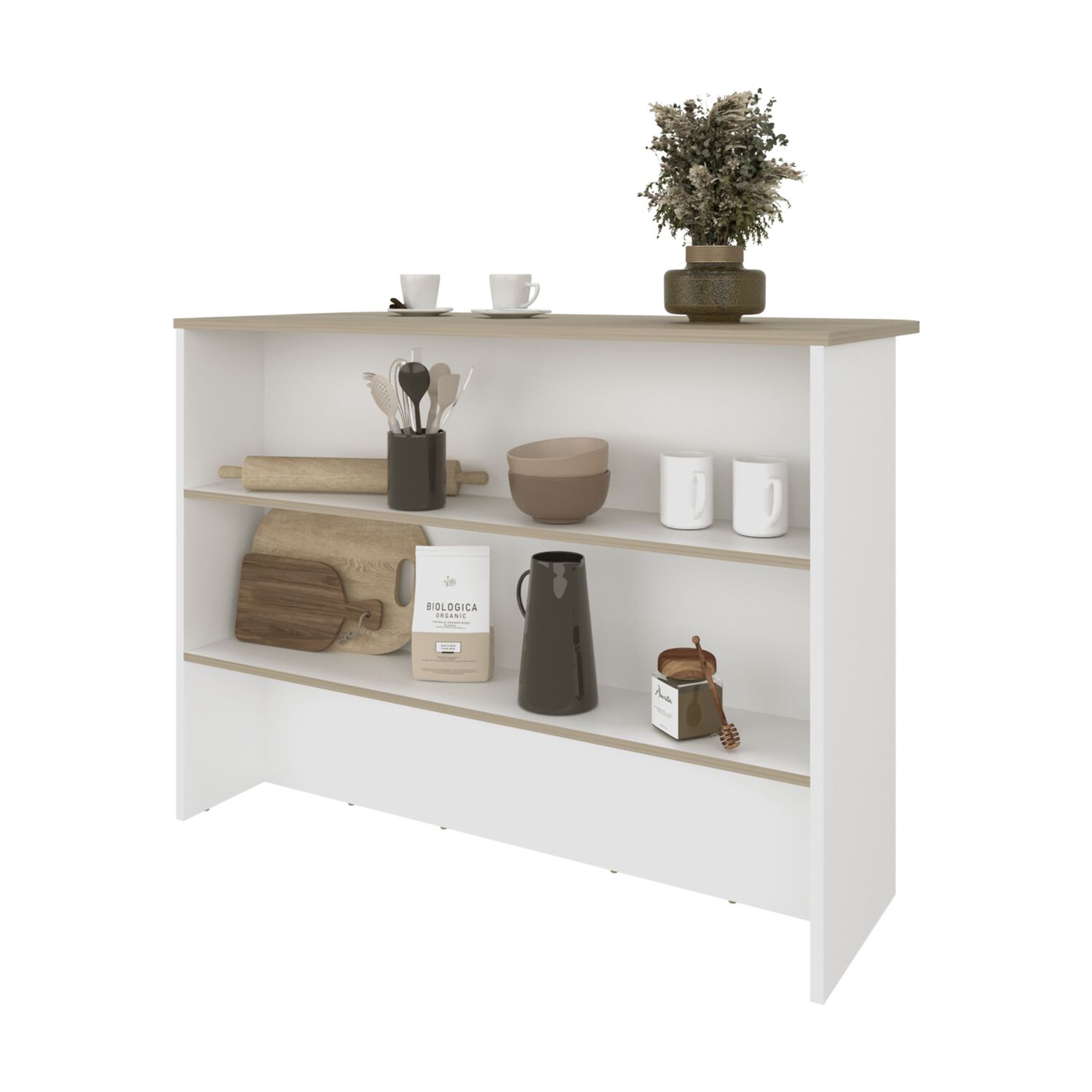Isla Cocina 120x60x90 Cm Fm-003b Blanco image number 1.0