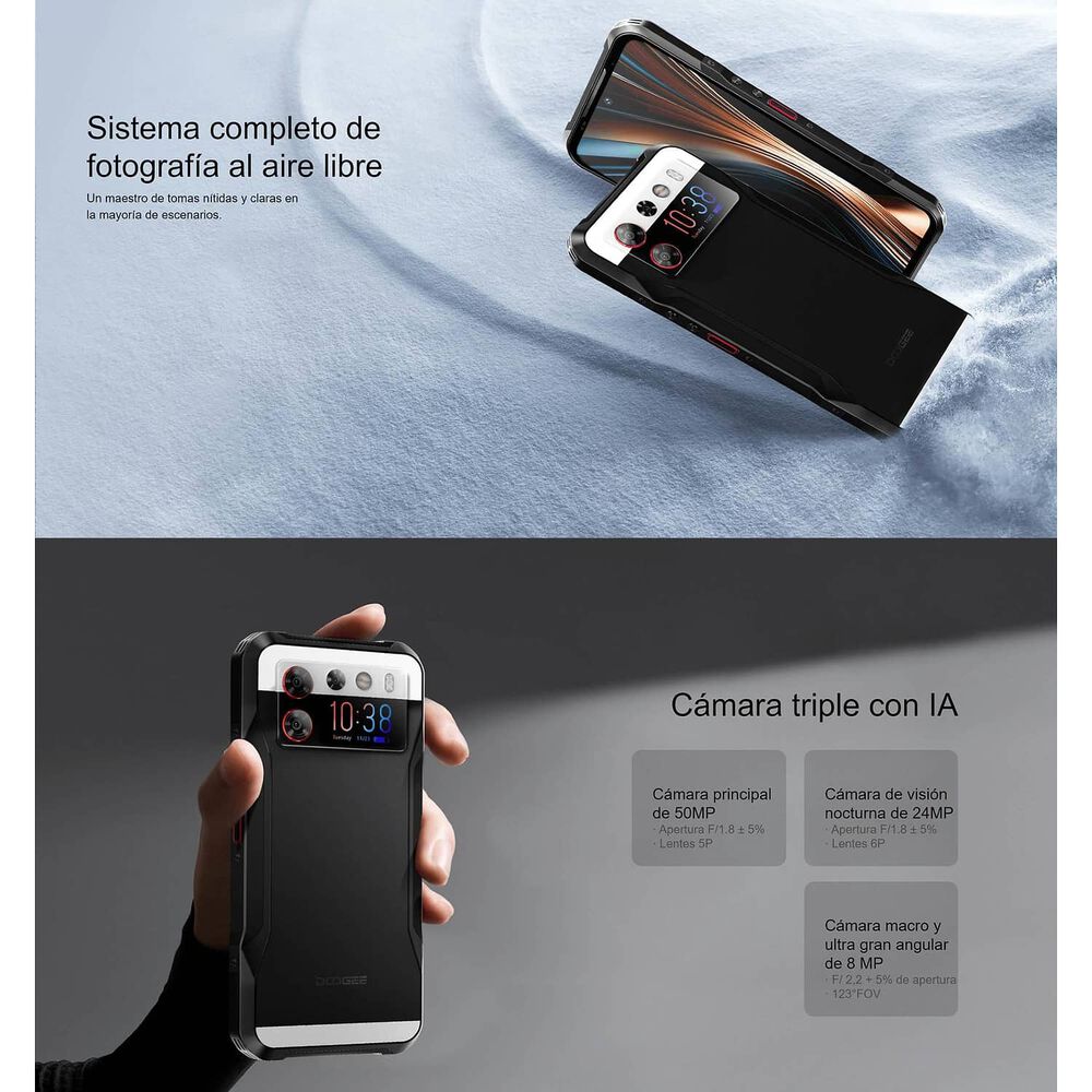 Celular Rugged Doogee V20s Resistente A Golpes, Polvo, Humedad Y Agua / C&aacute;mara Con Visi&oacute;n Nocturna, Carcasa Soporte (regalo), Pantalla Amoled, Naranjo image number 5.0