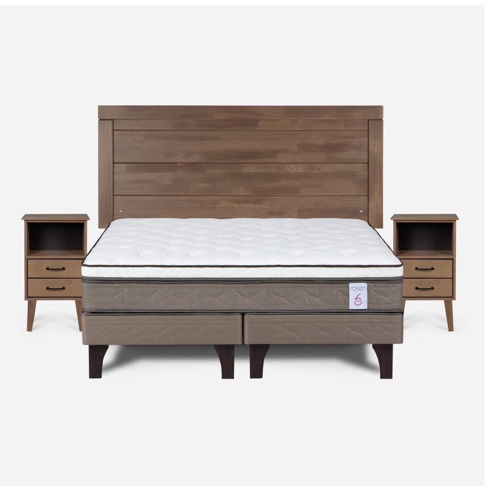 Cama Europea Rosen New Style 6 / 2 Plazas / Base Dividida + Set De Maderas Sicilia image number 0.0