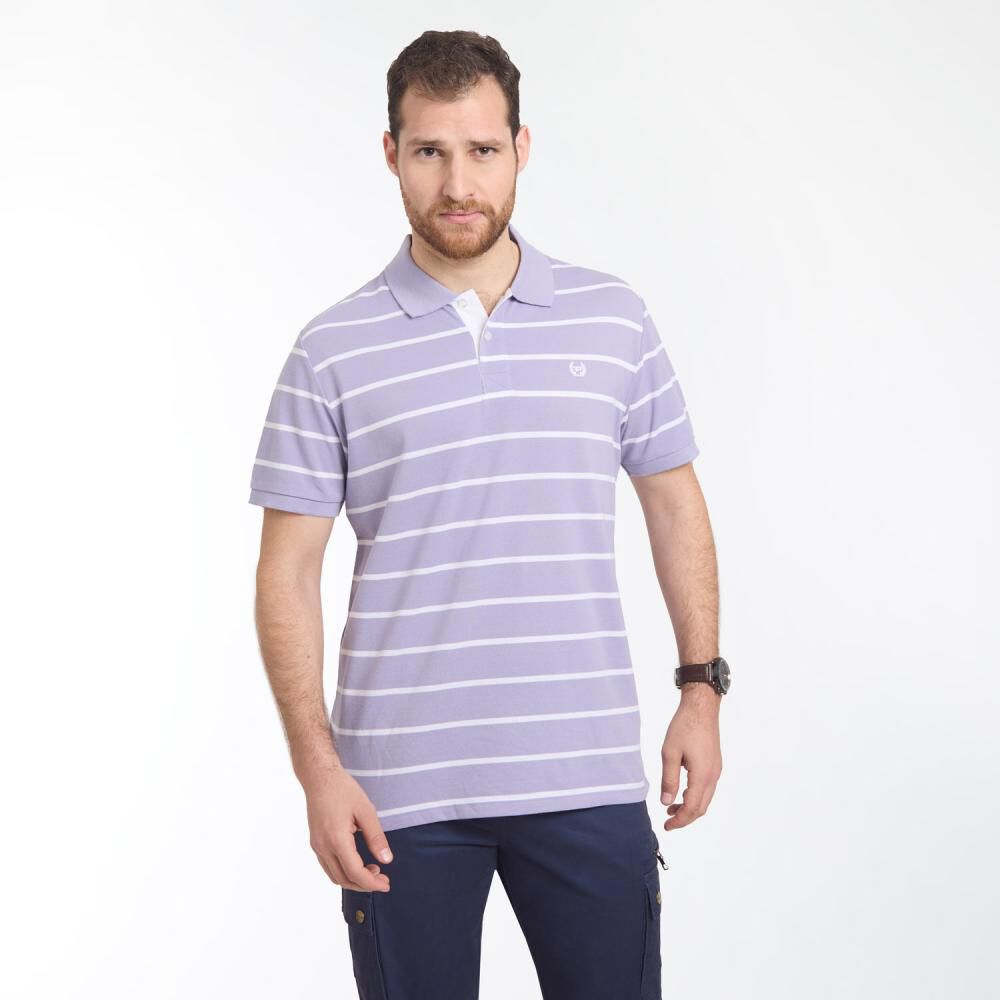Polera Líneas Manga Corta Cuello Piqué Hombre Peroe image number 0.0