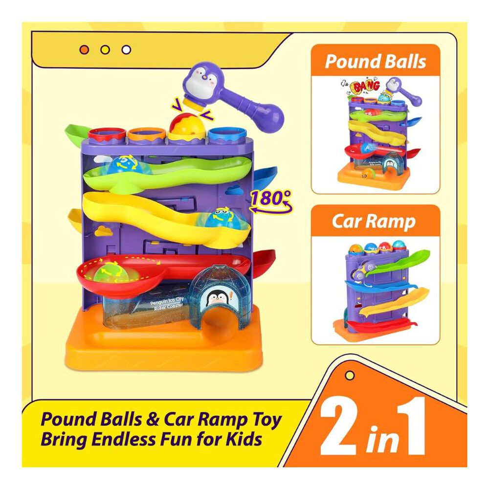Juguete Tobogan Ping&uuml;ino De Pelotas Y Carro 2 En 1 image number 4.0