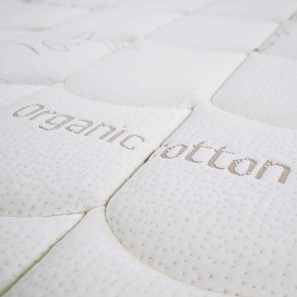 Cama Europea Celta Cotton Organic / 2 Plazas / Base Dividida + Set De Maderas image number 1.0