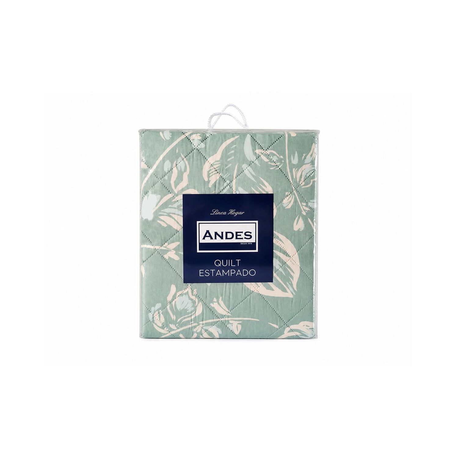 Quilt Andes Estampado Hojas Aqua 1.5 Pl image number 2.0