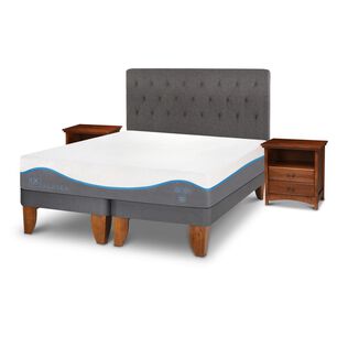 Cama Europea Cic Alaska / King / Base Dividida + Set De Maderas