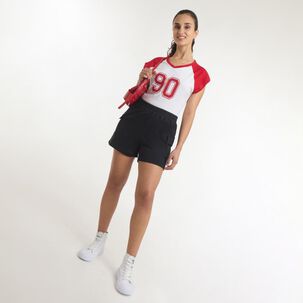 Polera Print Varsity Manga Corta Cuello V Mujer Freedom