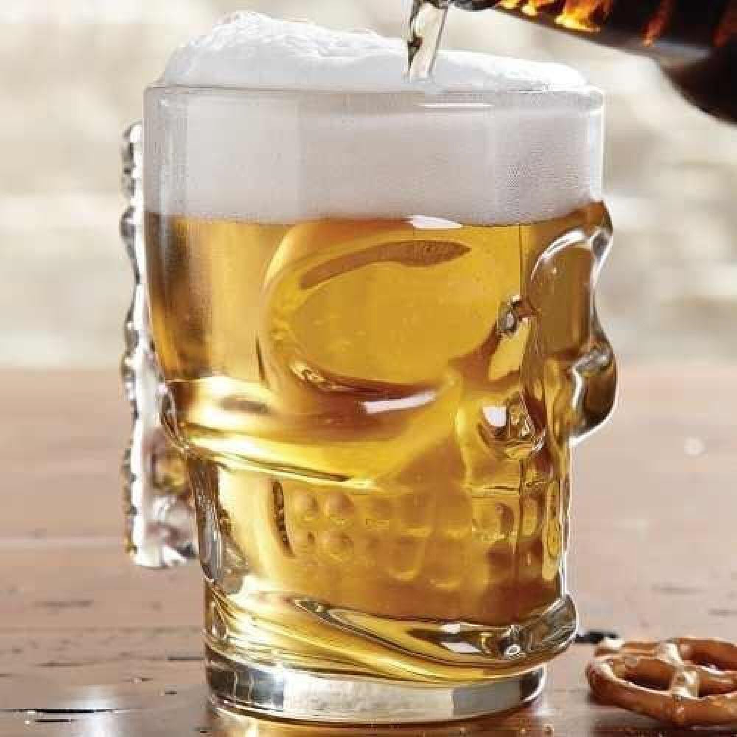 Set 2 Vaso Cervecero Calavera Shopero Chopero Vidrio 480cc image number 2.0