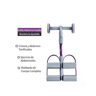 Ejercitador Multifuncional 3 En 1 Con Pedales Y Rodillo Abdominal 6 Tubos