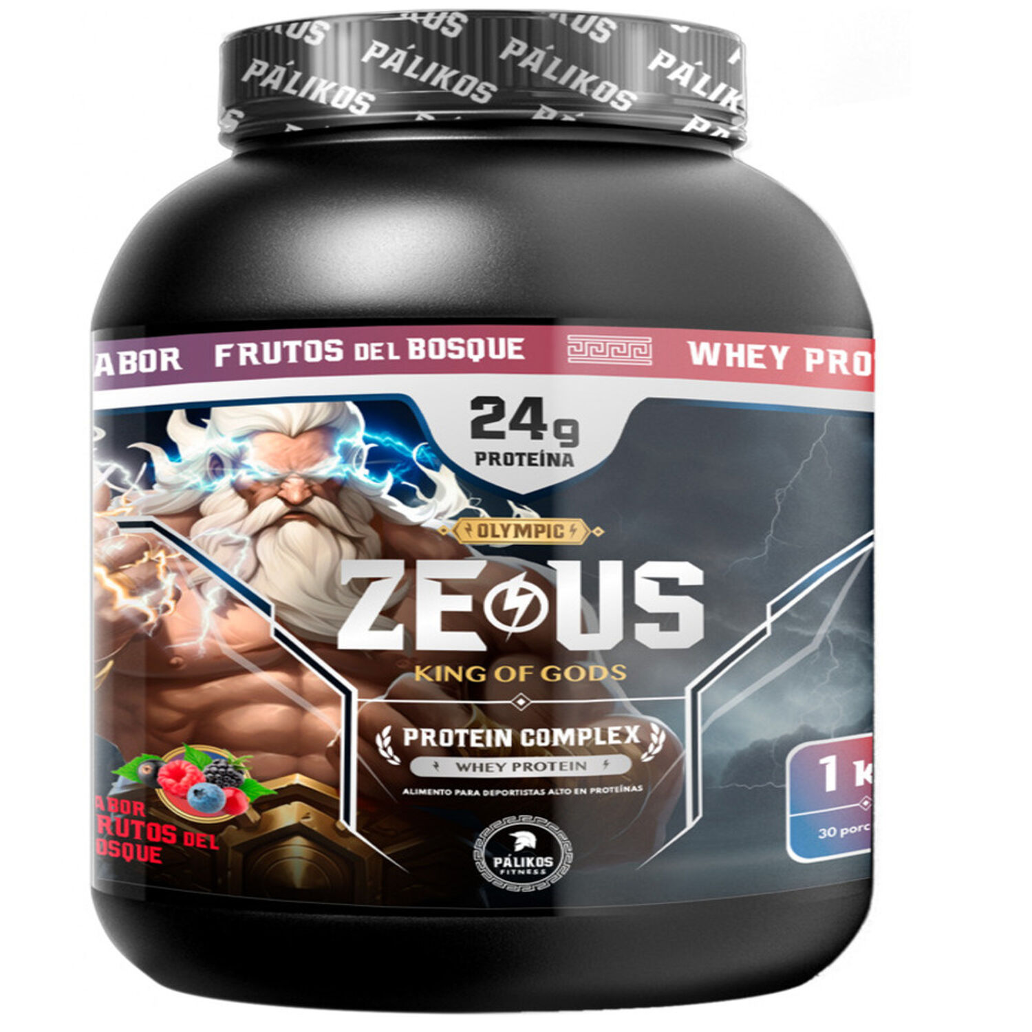 Proteina Zeus Complex 1kg (sabor Frutos Del Bosque) / 30 Servicios / Calidad Garantizada (ver Foto) image number 0.0