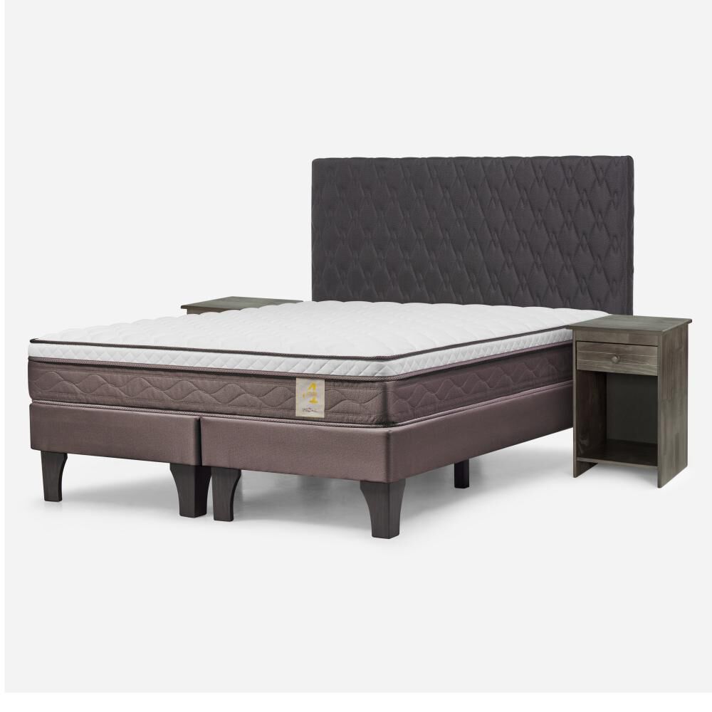 Cama Europea Rosen New Style 4 Plus / 2 Plazas / Base Dividida + Set De Maderas image number 1.0
