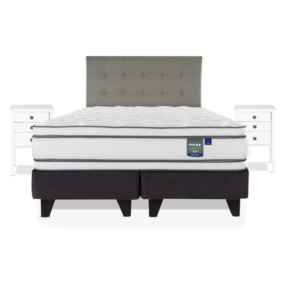 Cama Europea Flex Majesty / 2 Plazas / Base Dividida + Set De Maderas image number 0.0