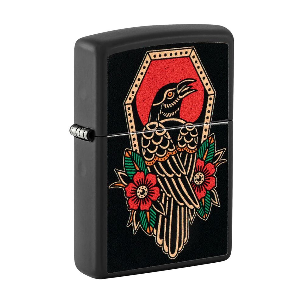 Encendedor Zippo Crow Tattoo Design Negro Zp48611 image number 2.0