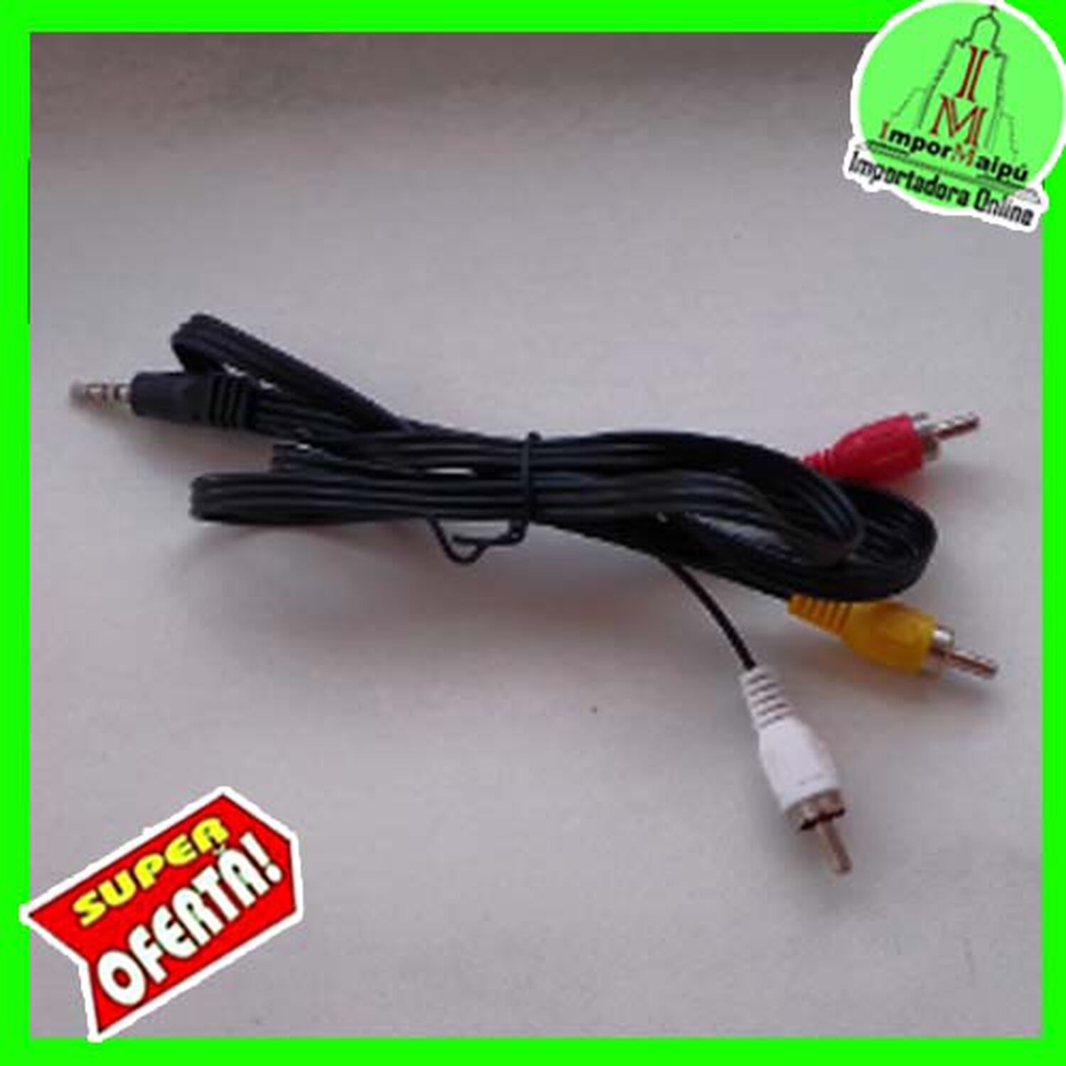 Cable Audio Rca Jack 3.5 Mm 3 X 1 Salida Auxiliar. Aux. Macho Plug Carro Ps3 image number 7.0