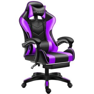 Silla Gamer De Cuero Reclinable Con Reposapiés Y Masajeador