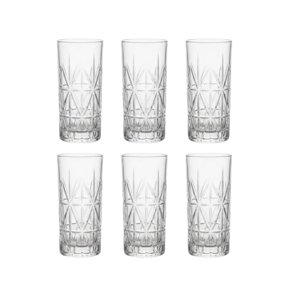 Set 6 Vasos Tallados Alto Highball 360 Ml image number 0.0