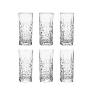 Set 6 Vasos Tallados Alto Highball 360 Ml