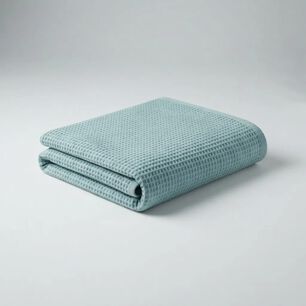 Manta Waffle De Algod&oacute;n 120 180 Cm Verde Agua