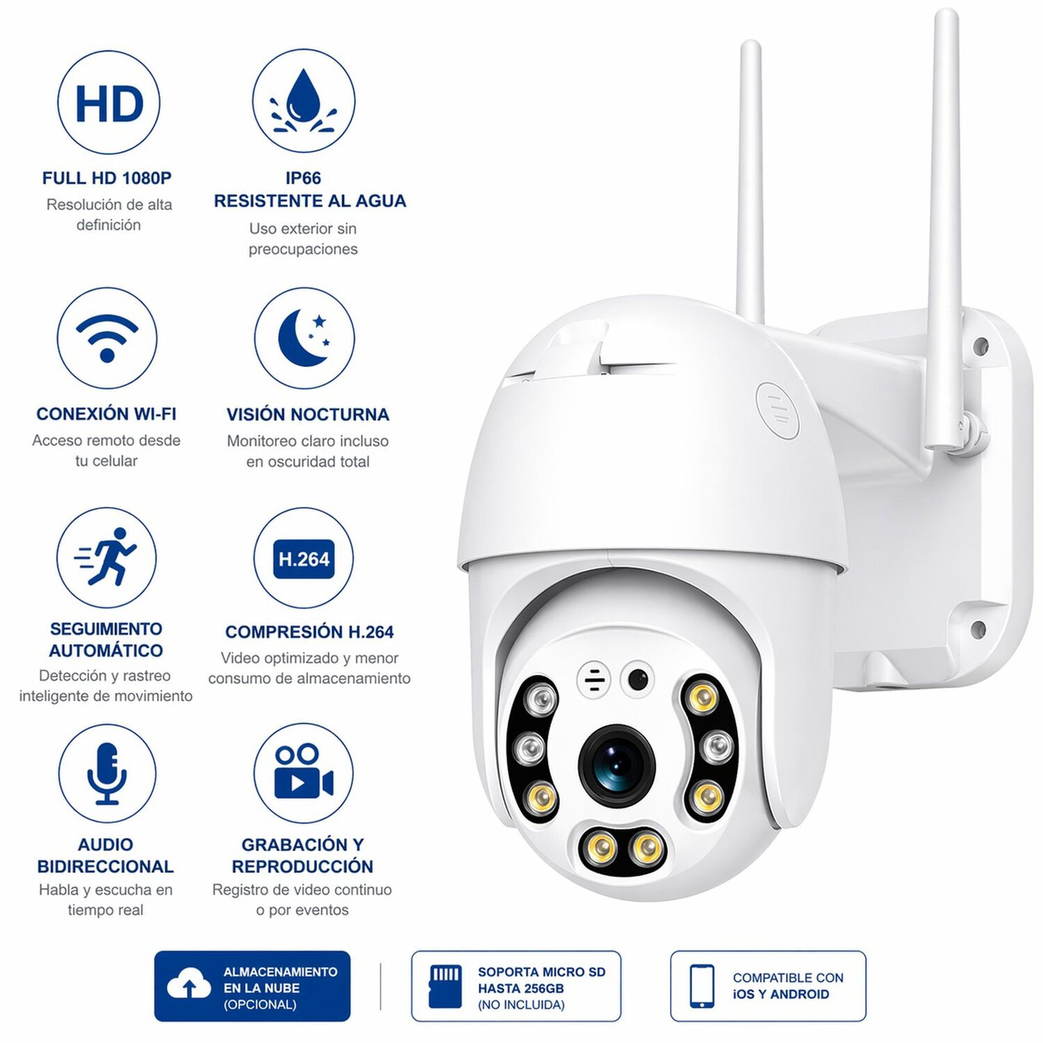 C&aacute;mara De Seguridad Rob&oacute;tica 1080p Ptz Wifi Waterproof Ip66 image number 6.0