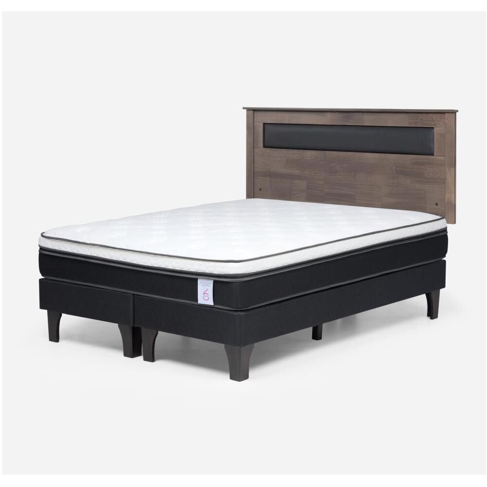 Cama Europea Rosen New Style / 2 Plazas / Base Dividida + Respaldo image number 1.0
