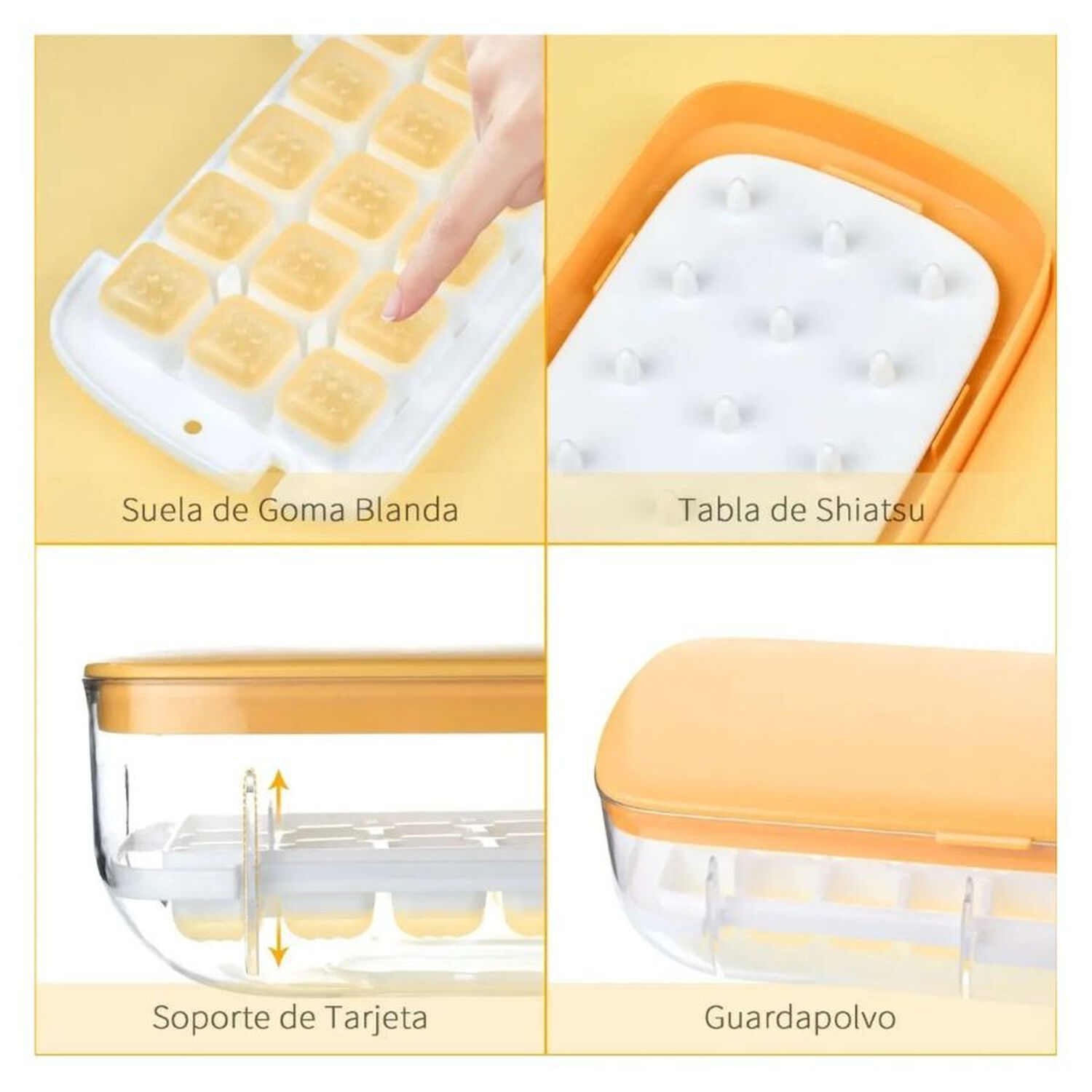 Molde Cubetera Hielo Con Contenedor Y Tapa Presi&oacute;n image number 2.0