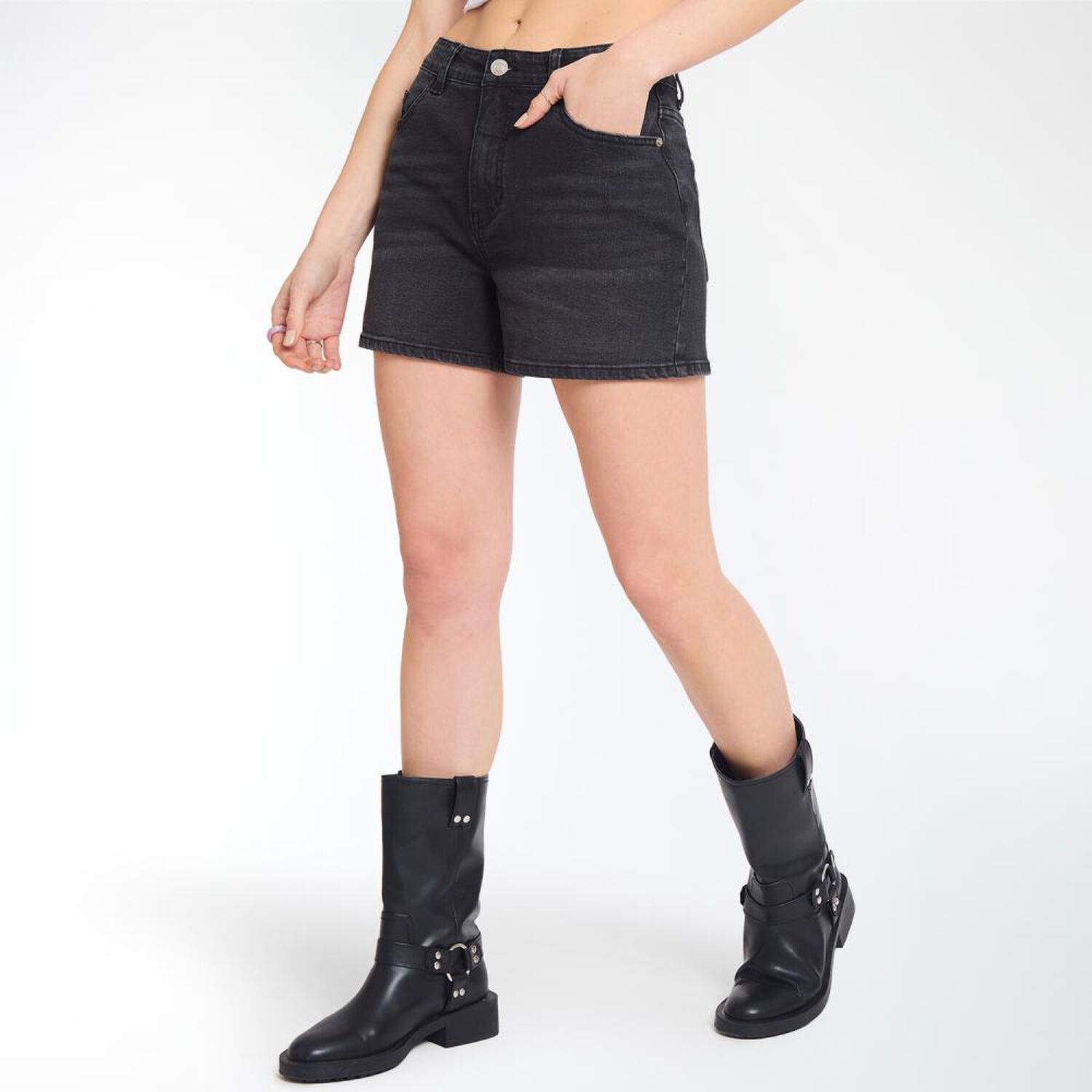 Short Denim Tiro Medio Super Skinny Mujer Freedom image number 2.0