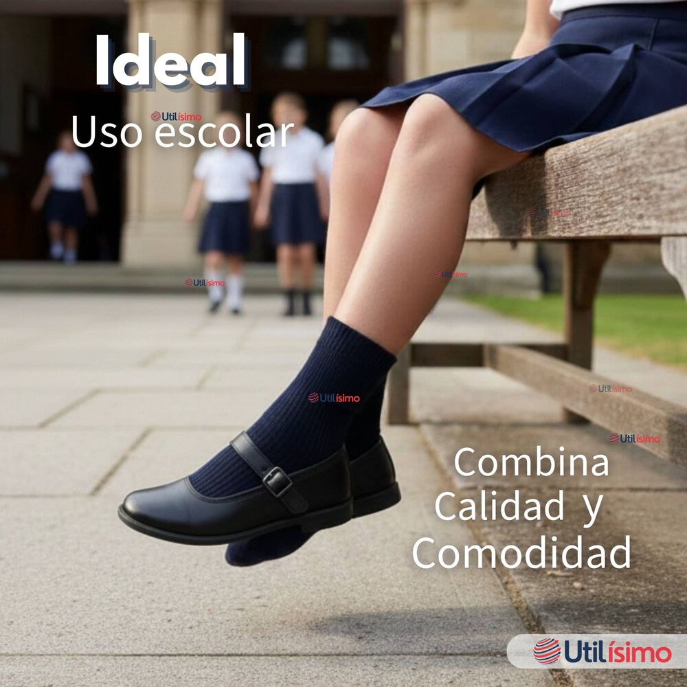 Pack 3 Calcet&iacute;nes Escolares Corto Bamb&uacute; Azul Ni&ntilde;o Y Ni&ntilde;a image number 3.0