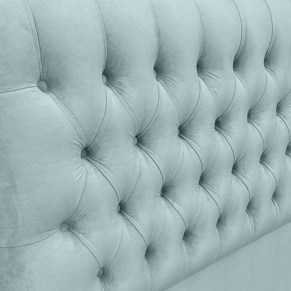 Respaldo De Cama Capitoné Premium Felpa Menta 1 Plaza image number 2.0