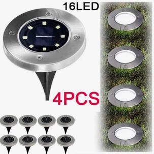 Pack 4 Focos Solares Jard&iacute;n Estaca De 8 Led