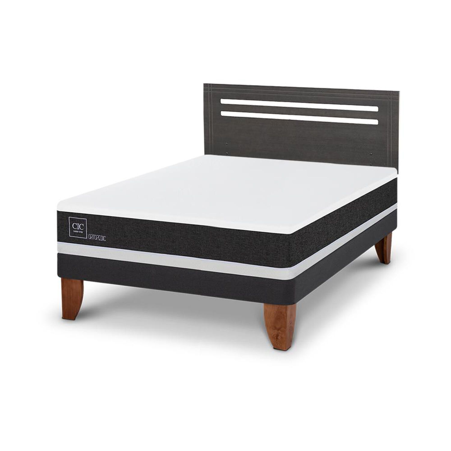 Cama Europea Cic Ortopedic / 2 Plazas / Base Normal + Respaldo image number 1.0