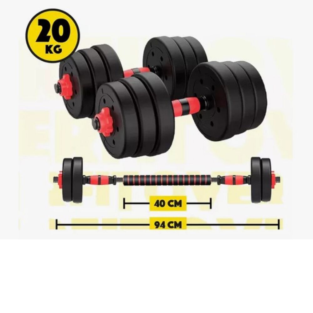 Kit De Mancuernas 20 Kg Con Barra Y Pesas image number 1.0