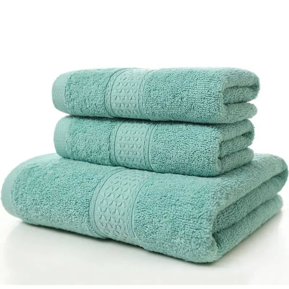 Set De 3 Toallas 100% Algod&oacute;n - Verde Agua image number 0.0