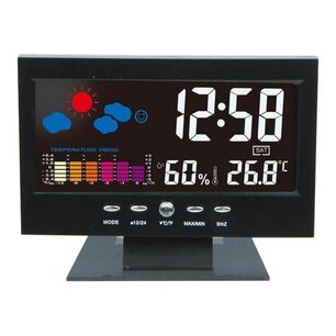 Reloj Despertador Lcd Color Term&oacute;metro Humedad Cj8082t