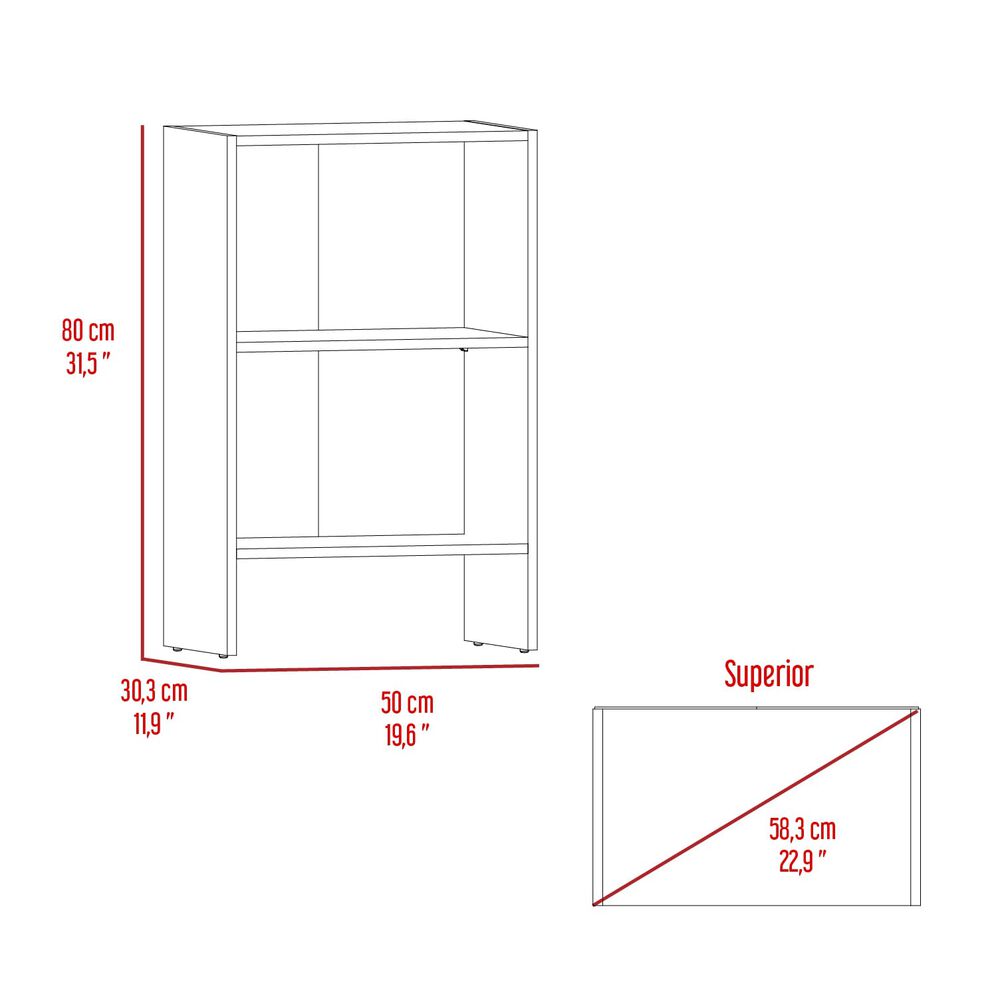 Librero Bajo Fm 2 Repisas 80x50x30,3 Cm Blanco image number 6.0