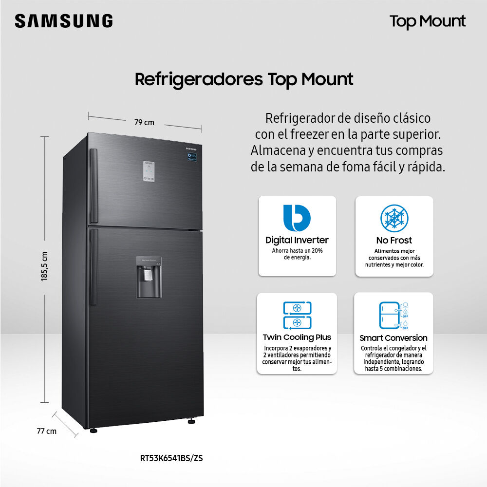 Refrigerador Top Freezer Samsung Rt53K6541Bs / No Frost / 526 Litros image number 2.0