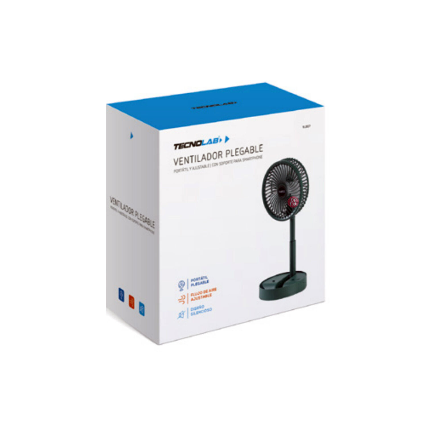 Ventilador Port&aacute;til Plegable Con Pedestal Usb Verde - Ps image number 1.0
