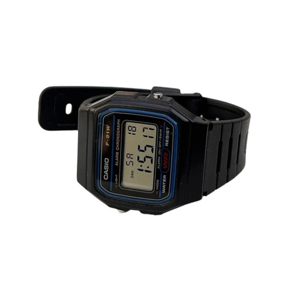 Reloj Casio Digital F91w-3dg Negro De Resina image number 1.0