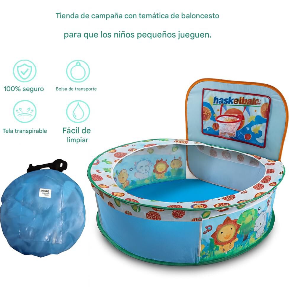 Piscina De Juegos Infantil Plegable Con Canasta Basketball image number 6.0