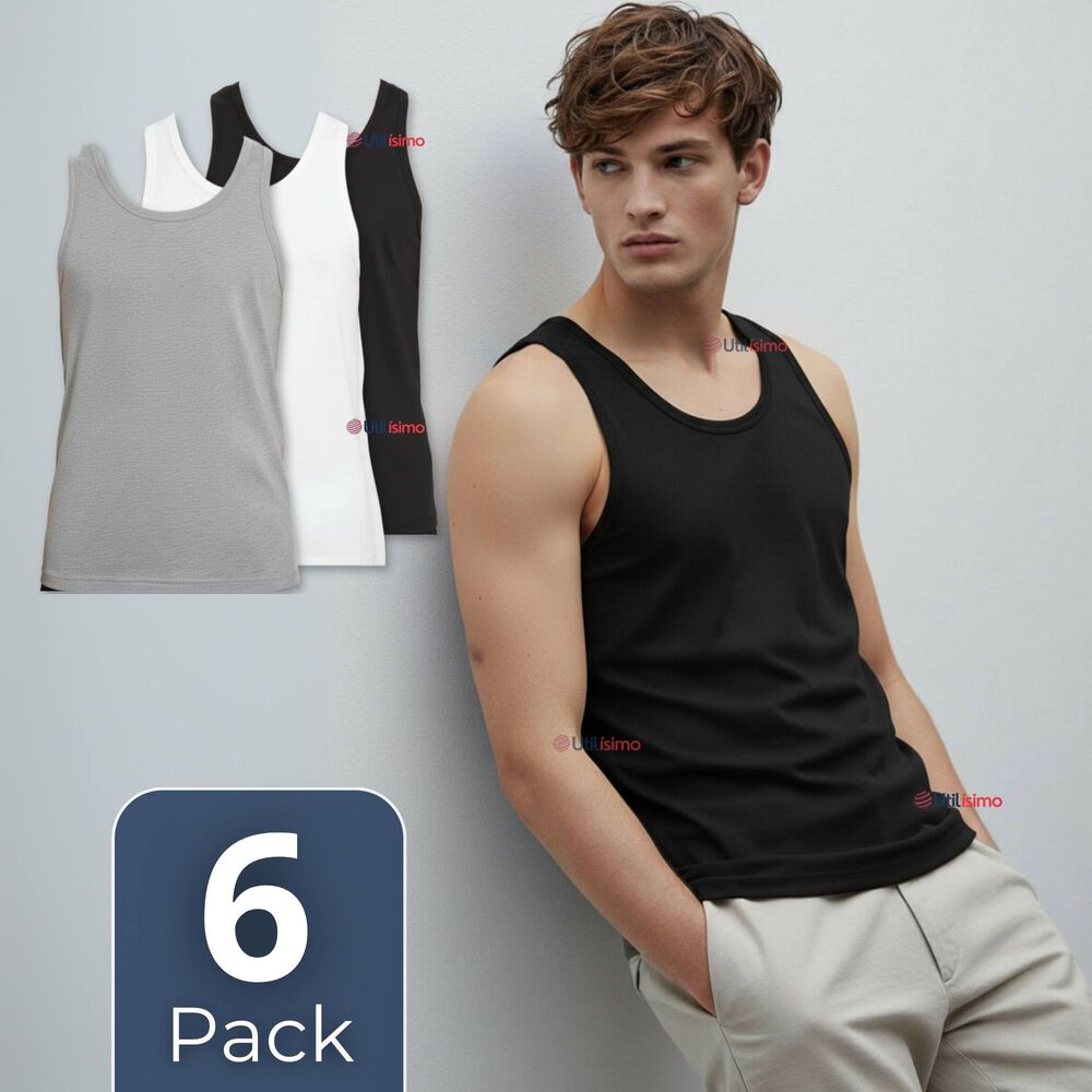 Pack 6 Camiseta Sin Manga B&aacute;sica Suave 100% Algod&oacute;n Colores Surtidos Ni&ntilde;o Juvenil Y Adulto image number 0.0