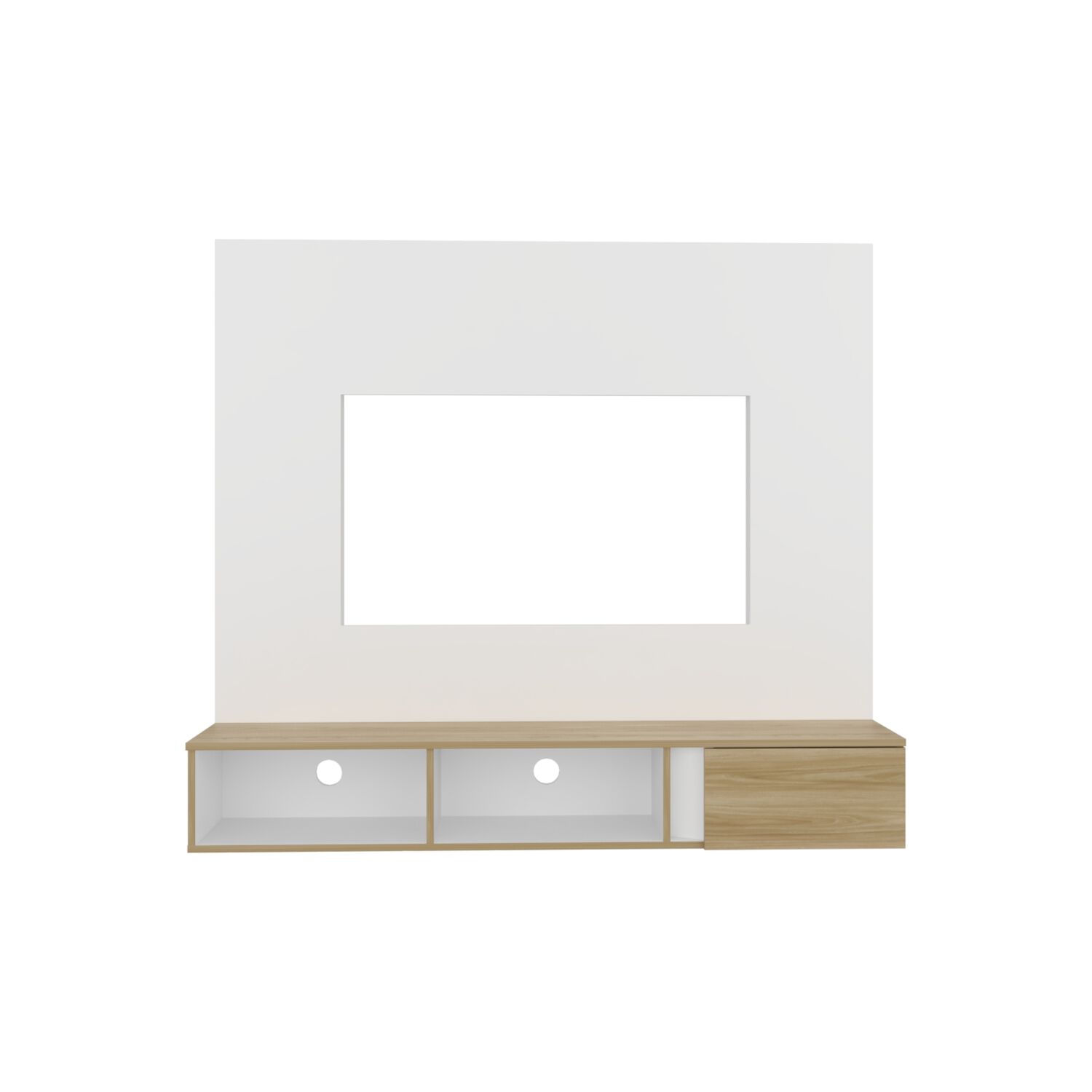 Panel Tv 65"150x132,5x29,6 Cm Blanco Y Cafe Claro image number 3.0
