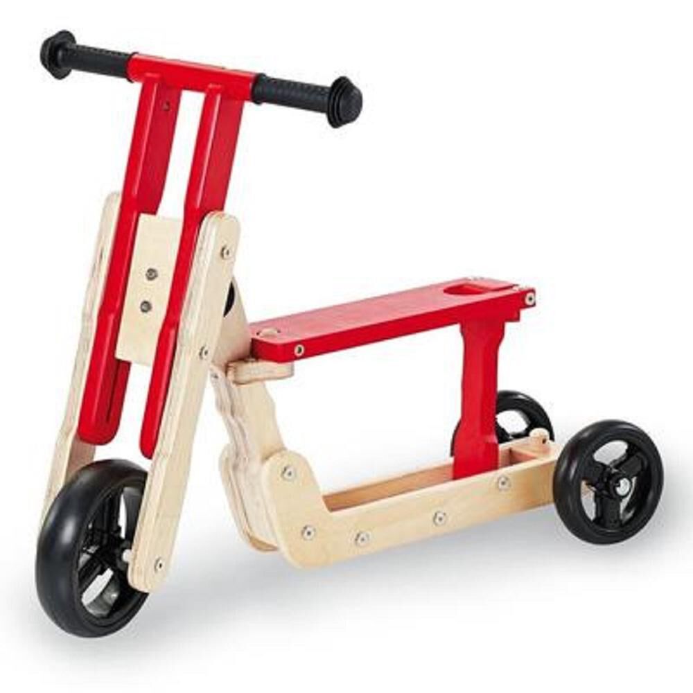 Triciclo Scooter De Madera Theo Rojo image number 1.0