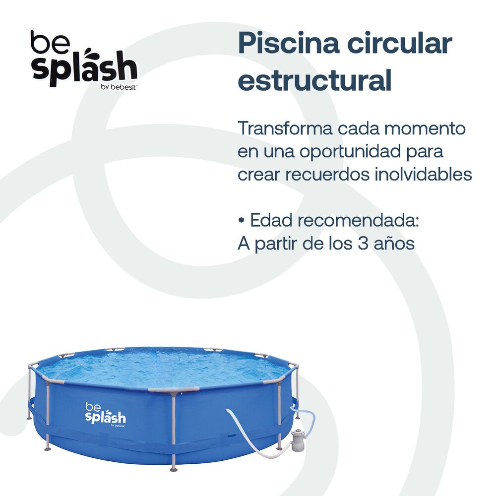 Piscina Estructural Con Bomba Y Cobertor 360x76cm Besplash image number 2.0