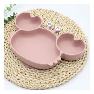 Plato De Silicona Para Beb&eacute; Dise&ntilde;o Cangrejo Con Ventosa