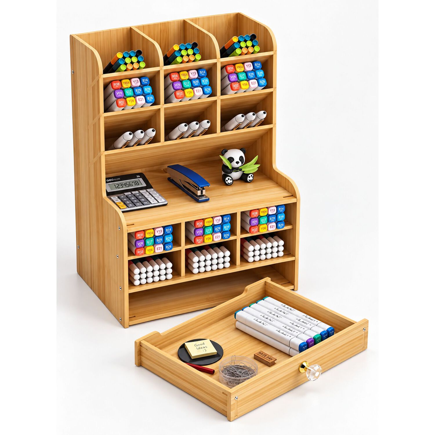 Organizador Escritorio Con Caj&oacute;n Y Compartimentos Oficina image number 2.0